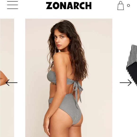 Zonarch ~ set Coco Top and Laetitia Bottom, both XS in Stripe (black and white) - Picture 2 of 9